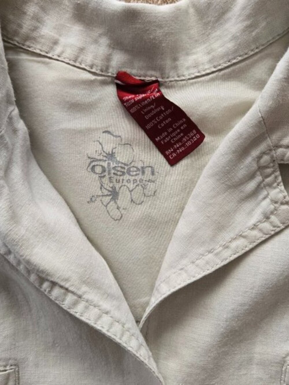 Olsen Europe Linen Button‑Front Shirtdress - US 4 - Oatmeal - Picture 5 of 9